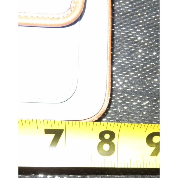 Coach Vintage Soho Powder Blue Wristlet with Tan leather trim & buckle flap and - Picture 5 of 5